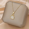 Cat's Eye Stone Pendant Necklace – Minimalist Silver Choker Pendant Necklace Nixie XL1452-21 40cm