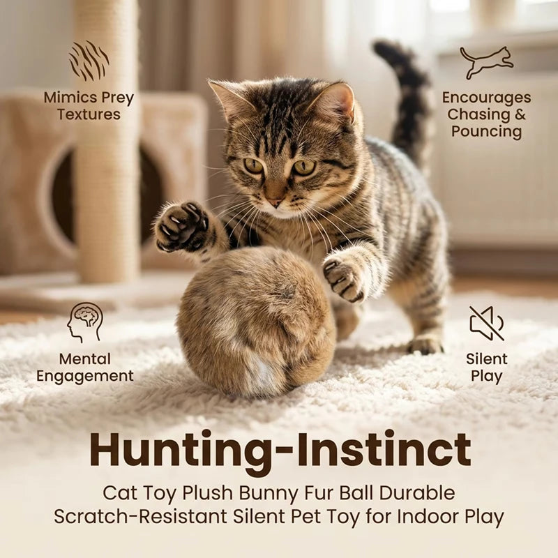 Catnip Faux Fur Cat Toy Balls – 1/2/3/6 Pack, 8cm