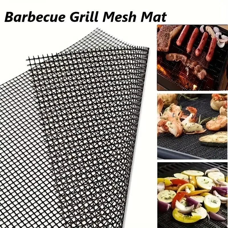 Non-Stick Reusable BBQ Grill Mat – Mesh Pad for All Grills BBQ Grill Mat Nixie