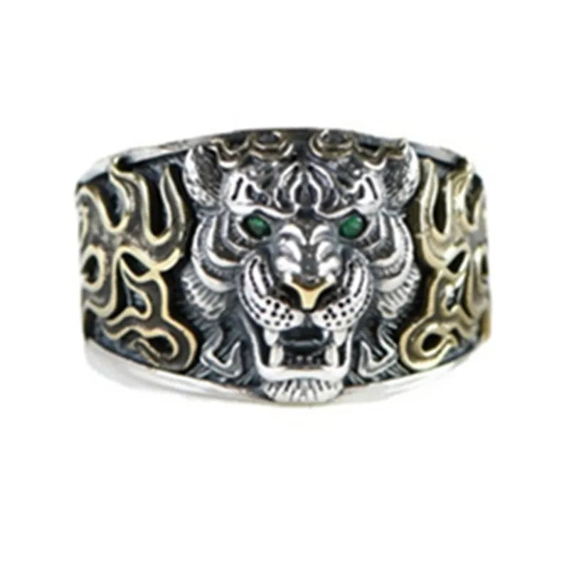 Vintage Punk Adjustable Ring – Eagle Tiger Snake Charm