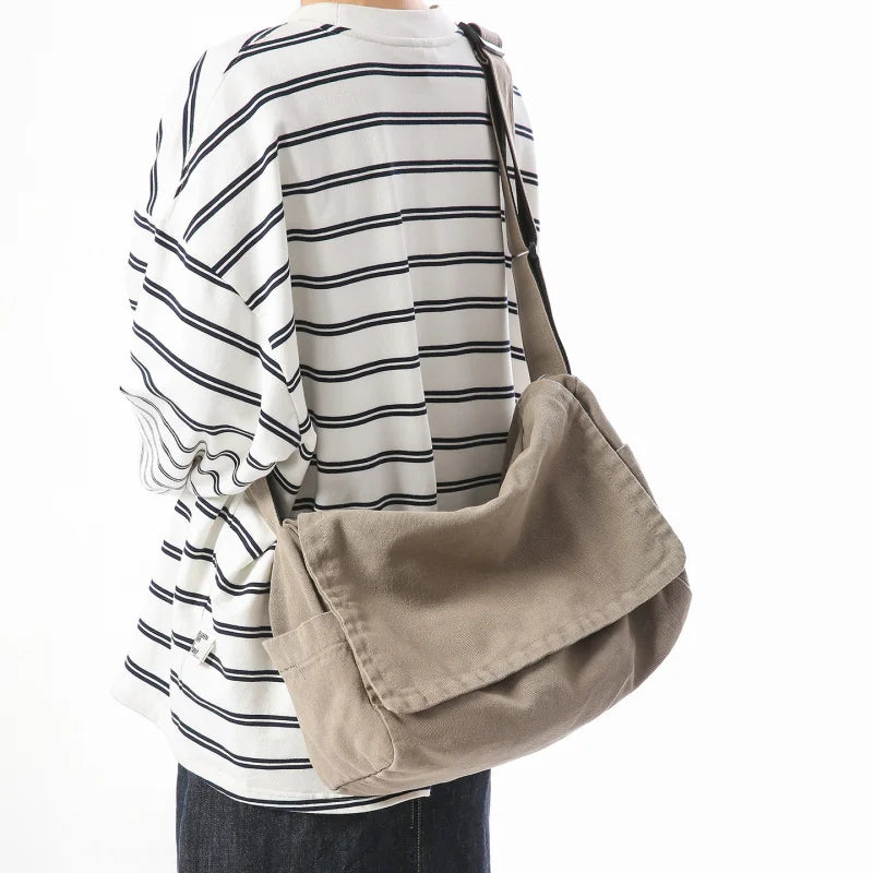 Women's Washed Canvas Crossbody Bag – Boho Large Tote Canvas Crossbody Bag Nixie