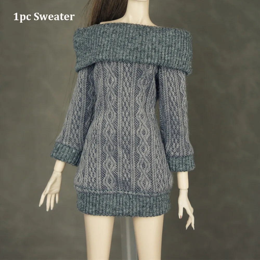 Handmade Knitted Doll Sweater Multicolor Top for 1/6 Dolls Doll Clothing Accessory Nixie 10