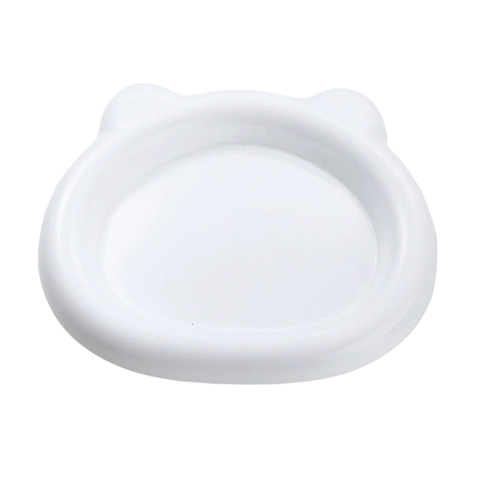 Cute Bear-Shaped PP Cat & Puppy Food Bowl – Anti-Tip Pet Food Bowl Nixie White