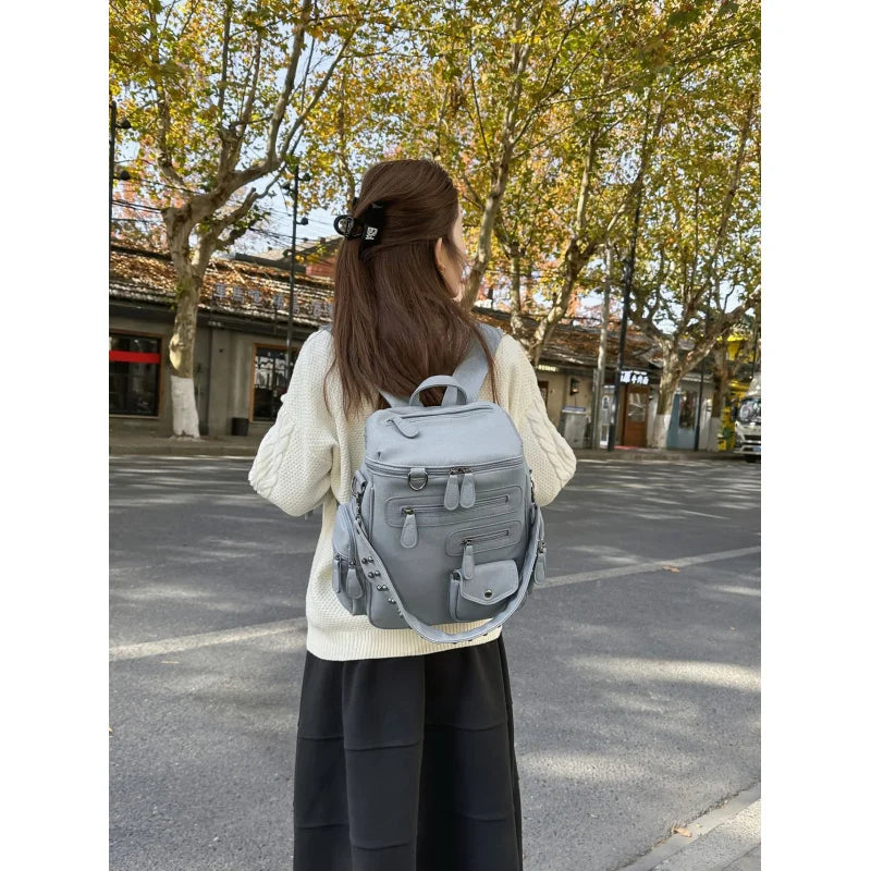 Women's Soft Leather Large Backpack – Travel & Commuter Bag