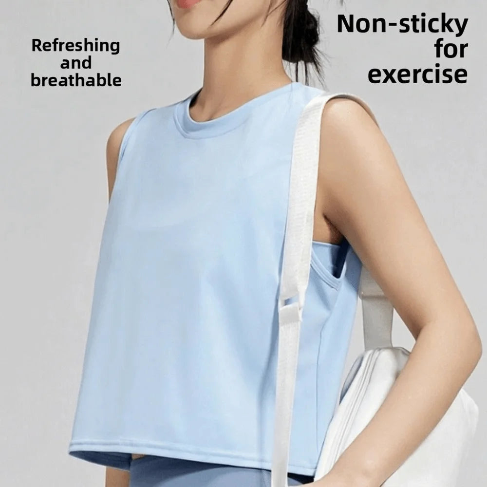 Women's Sleeveless Yoga Top – Slim Fit Quick-Dry Fitness Tank
