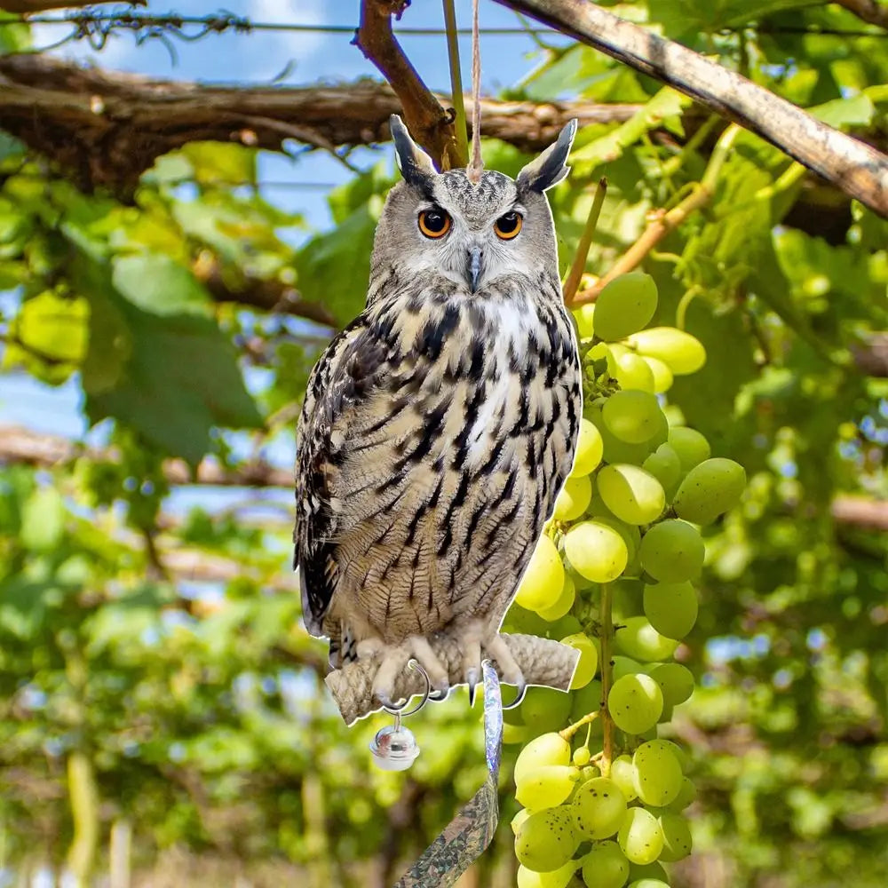 Owl Scarecrow Bird Repeller Wind Chime with Bells – Waterproof