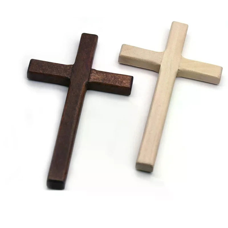 Christian Wooden Wall Cross 12cm Hanging Crucifix – 2 Colors Religious Wall Decor Nixie