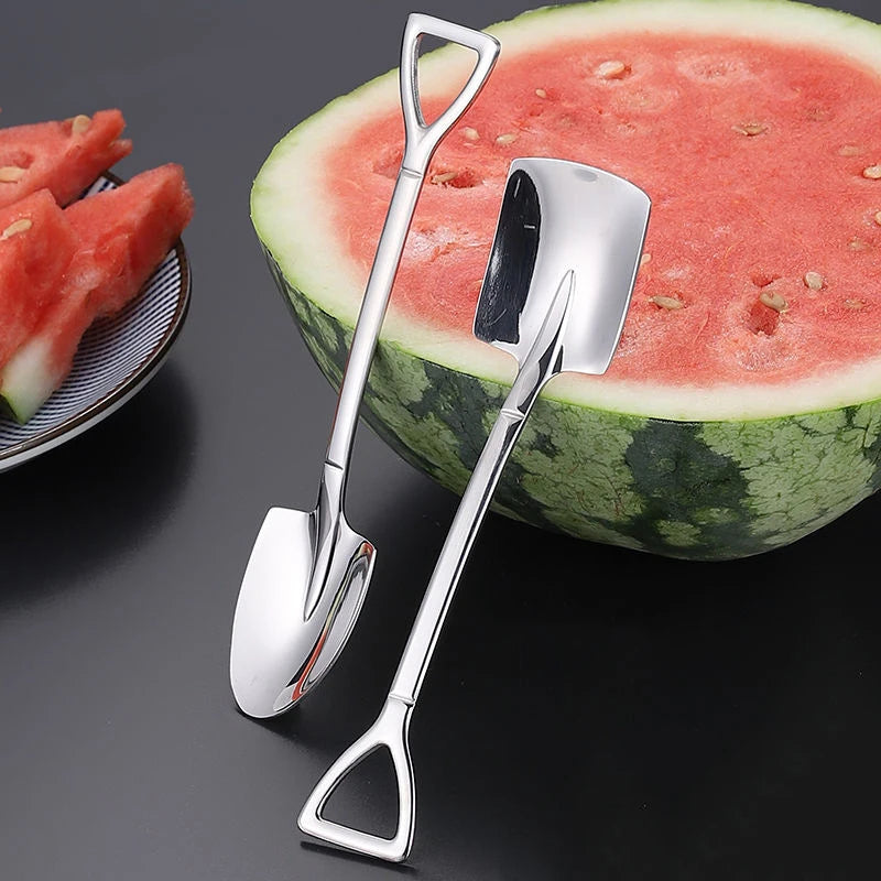 Stainless Steel Shovel Spoons – Coffee & Dessert Cutlery Dessert Spoon Set Nixie