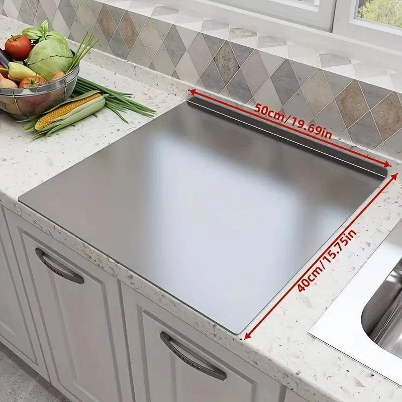 Large Foldable Stainless Steel Cutting Board – Kitchen & BBQ