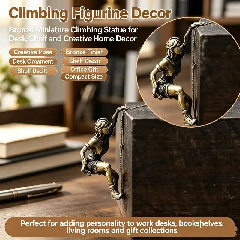 Brass Rock Climbing Figurine 1:64 Mini Diorama Ornament Gift Miniature Figurine Nixie Default Title