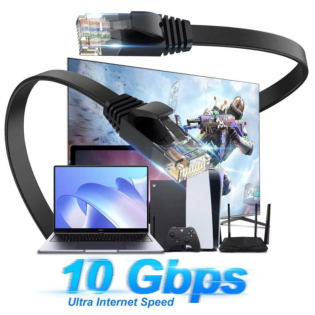 Cat 6 Flat Ethernet Cable – 1Gbps LAN for Gaming & Home Ethernet Network Cable Nixie