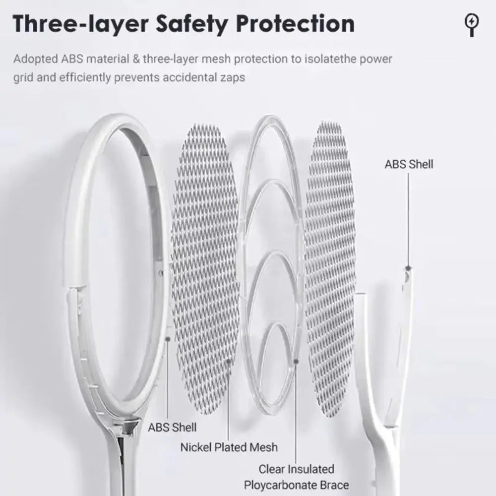 5-in-1 Electric Bug Zapper Racket – Rechargeable & Adjustable
