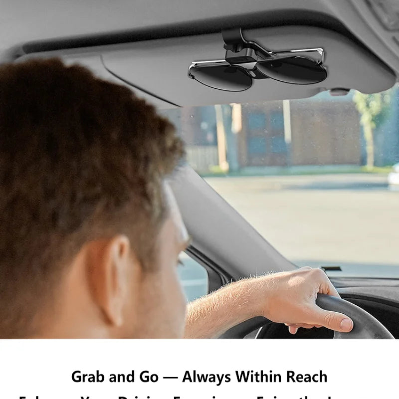 Car Sun Visor Sunglasses Clip Holder & Card Organizer