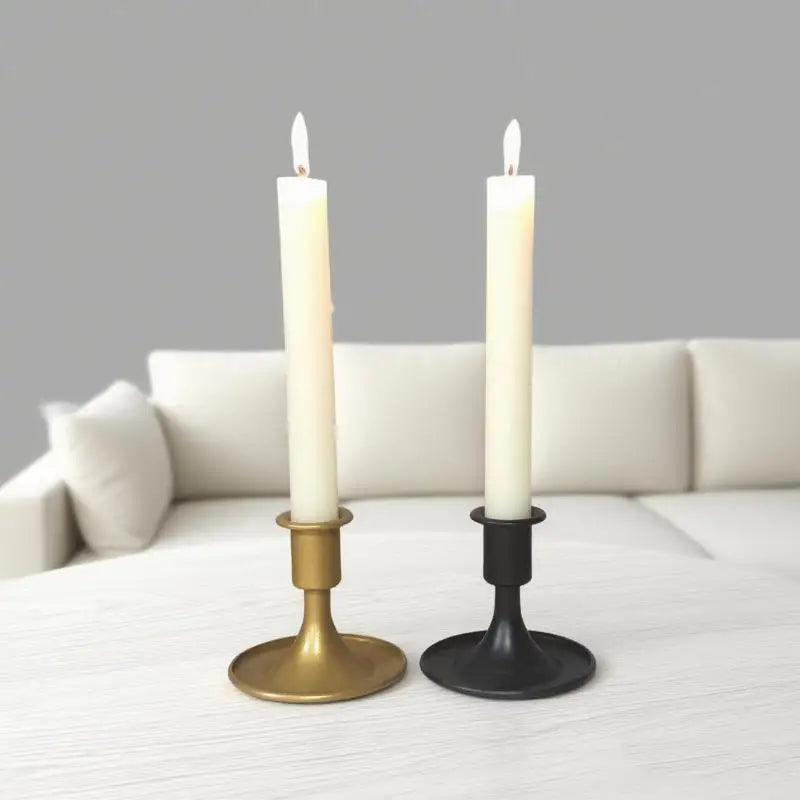 Retro Metal Chamberstick Candle Holder | Iron Table Decor Candle Holder Nixie
