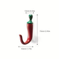 Pepper-Shaped Wall Hook | Zinc Alloy Red Painted Finish