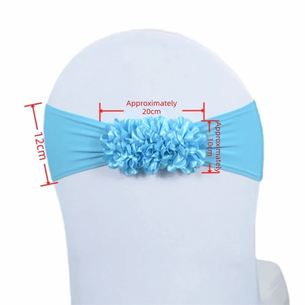 Gauze Flower Knot Wedding Chair Cover Sash – Satin Slipcover Chair Cover Sash Nixie