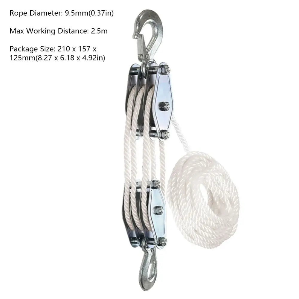 270° Rotatable Rope Pulley Block Hoist – 1100/2200LBS