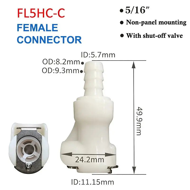Quick Disconnect Hose Coupling 1/4 5/16 3/8 Valved Barb Connector Hose Quick Coupler Nixie FL5HC