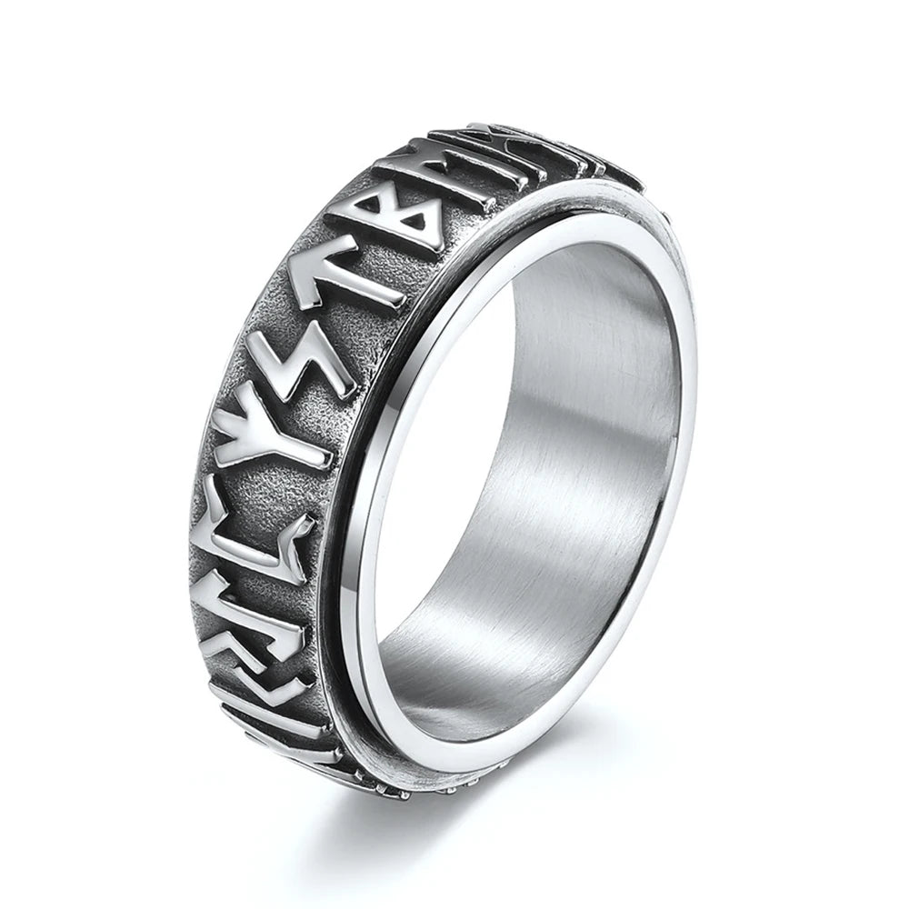 Stainless Steel Spinner Fidget Ring – Punk Skull Star Unisex