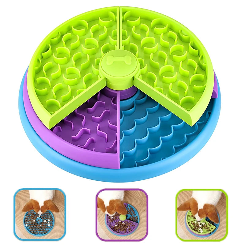 Nixie Slow Feeder Puzzle Dog Bowl – 3-Layer Treat Dispenser Puzzle Slow Feeder Bowl Nixie