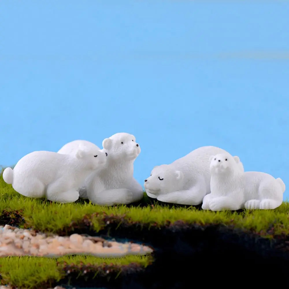Polar Bear Resin Figurine – Micro Landscape & Fairy Garden Miniature
