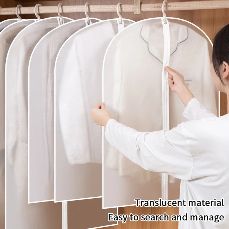 Transparent Hanging Garment Dust Cover Bag with Zipper Garment Dust Cover Nixie