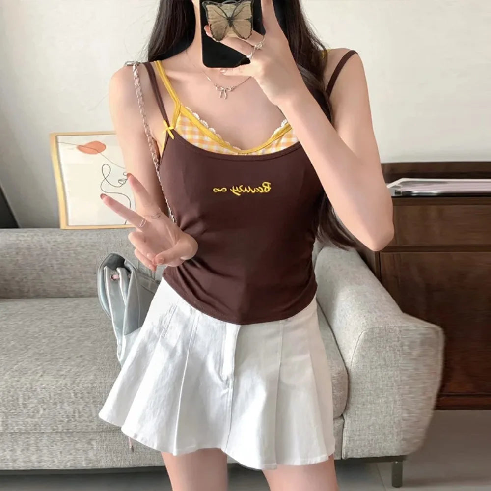 Women's Lace Trim Backless Camisole Tank Top – Slim Fit Camisole Tank Top Nixie