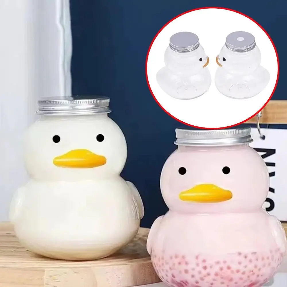 Cute Duck Water Bottle 500ml | BPA-Free Transparent PET Novelty Water Bottle Nixie
