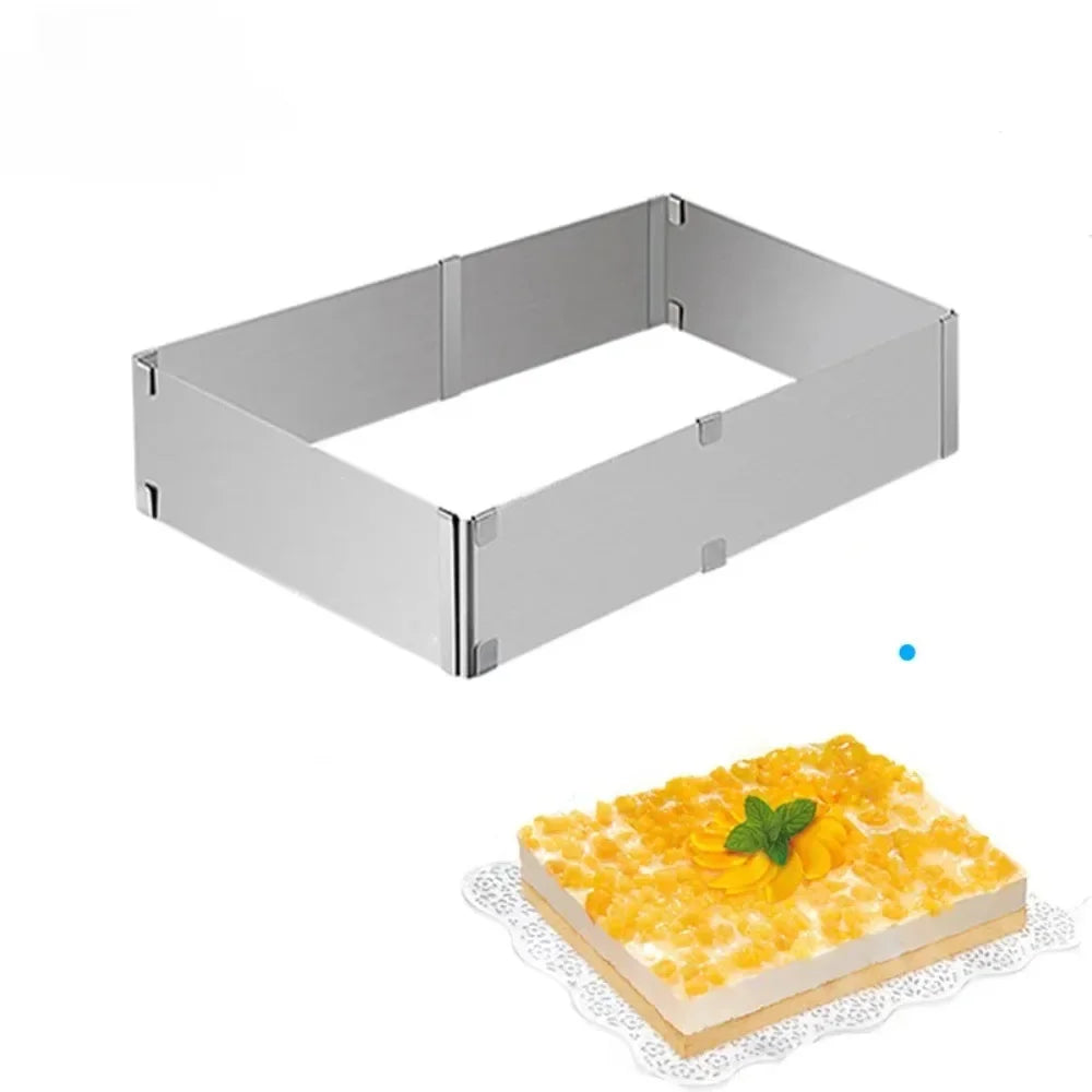 Adjustable Stainless Steel Square Cake Ring Mold for Mousse