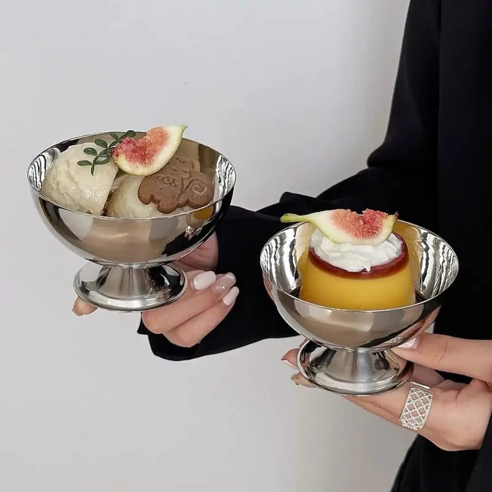 Stainless Steel Ice Cream Cups & Dessert Bowls | Silver & Gold Dessert Serving Bowl Nixie