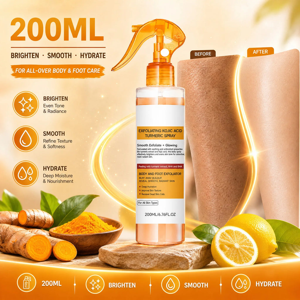 VIARELINE Kojic Acid Turmeric Body Exfoliator Spray AHA BHA Body Exfoliator Spray Nixie