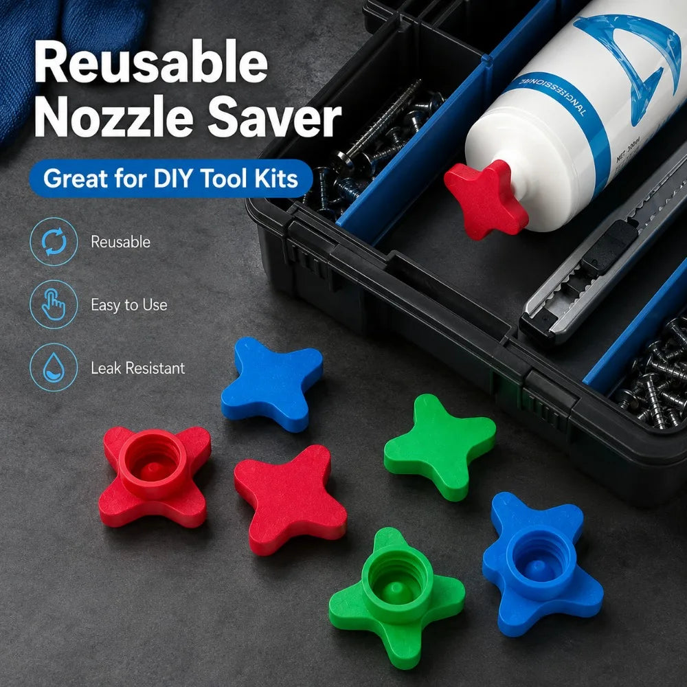 Reusable Caulk Cap & Nozzle Protector with Cleaner Tool Caulk Nozzle Cap Nixie