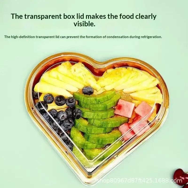 10pc Heart-Shaped Serving Trays with Lids – Reusable PET Serving Tray Set Nixie