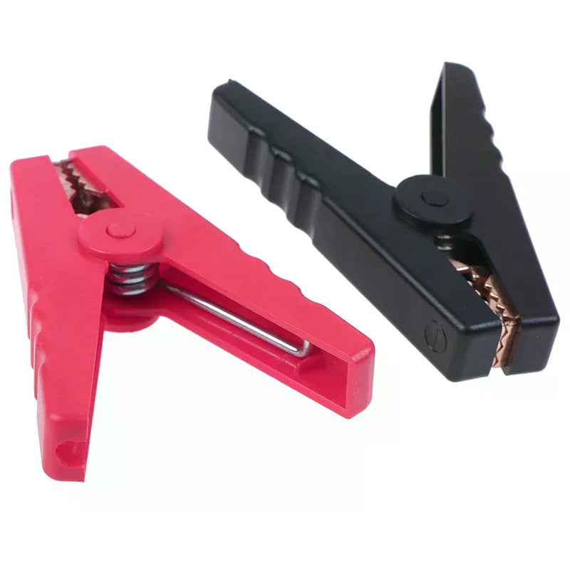 2Pcs 100A Insulated Alligator Clips – Car Battery Charger Clamps Alligator Clips Nixie