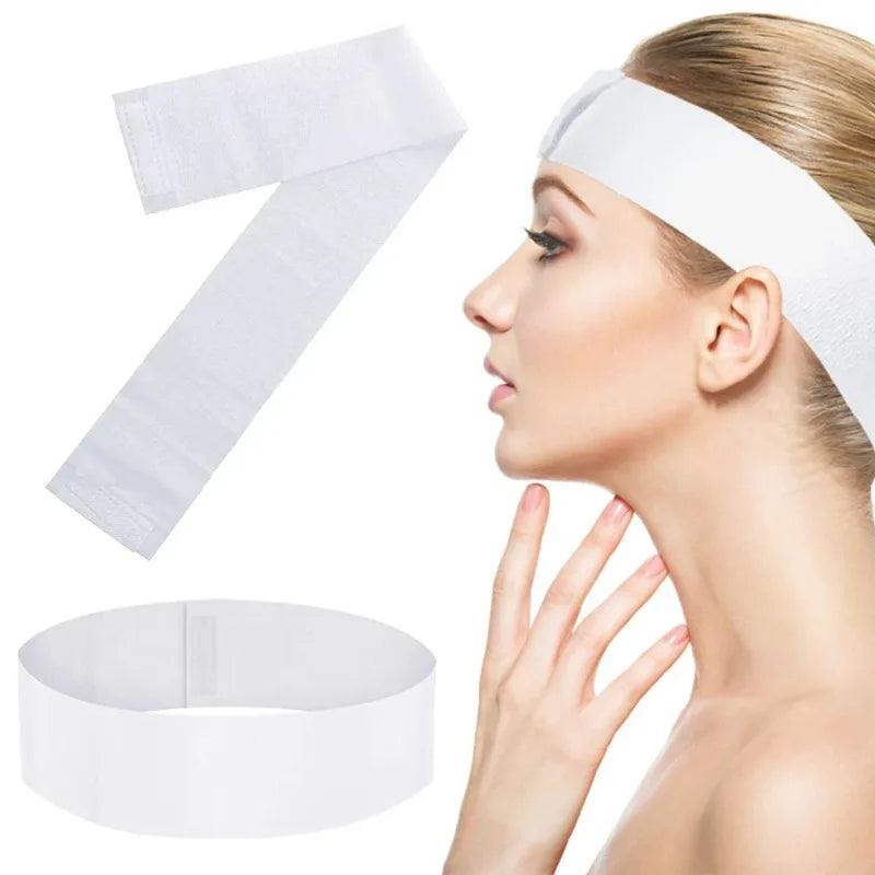 Disposable Spa Facial Headbands Soft Non-Woven Stretch 50 Pcs