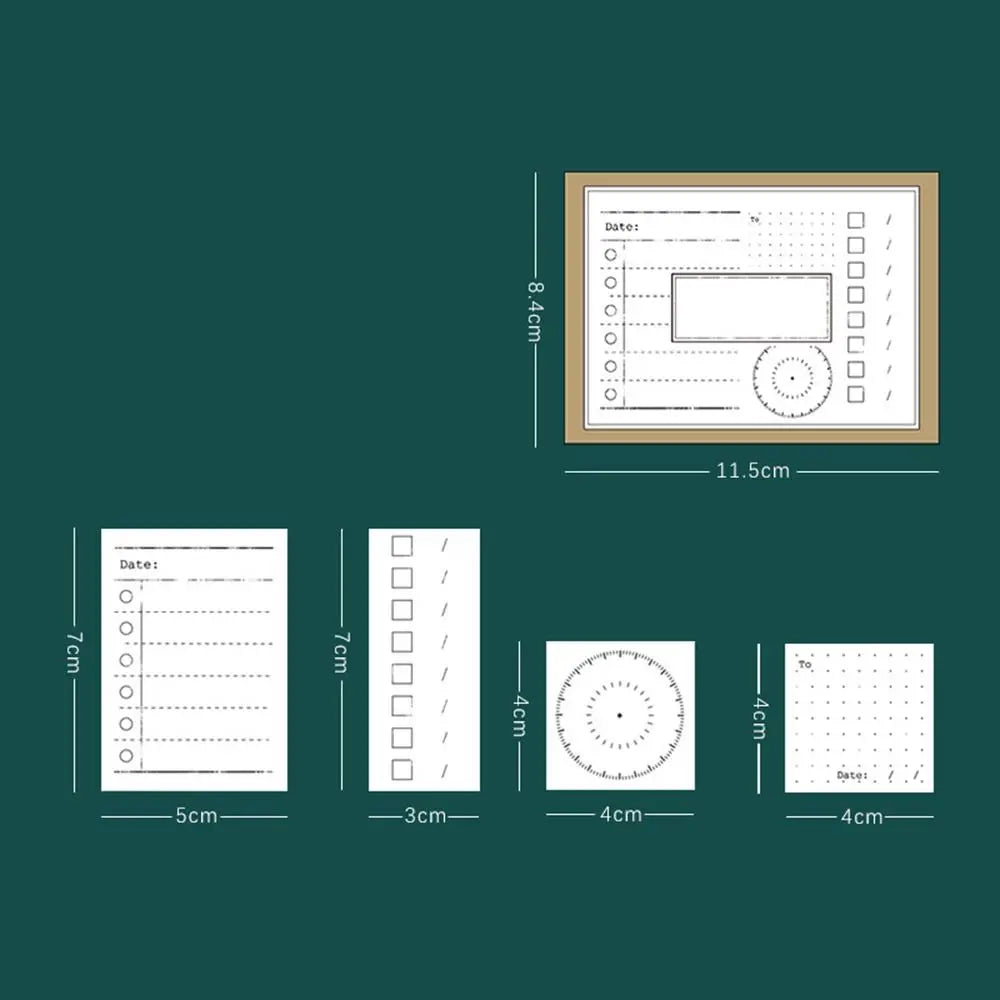 Wooden Journal Stamp Set – Planner & Scrapbooking Stamps Craft Stamp Set Nixie Record