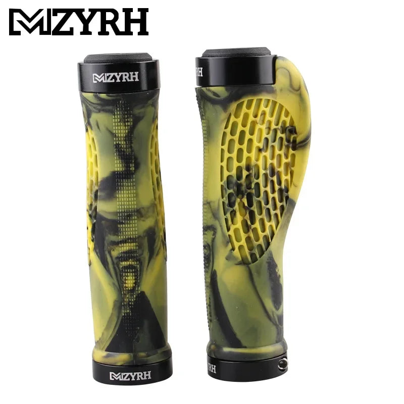 MTB Lock-On Handlebar Grips – Anti-Slip Mountain Bike Grips Bike Handlebar Grips Nixie BLACK-YELLOW