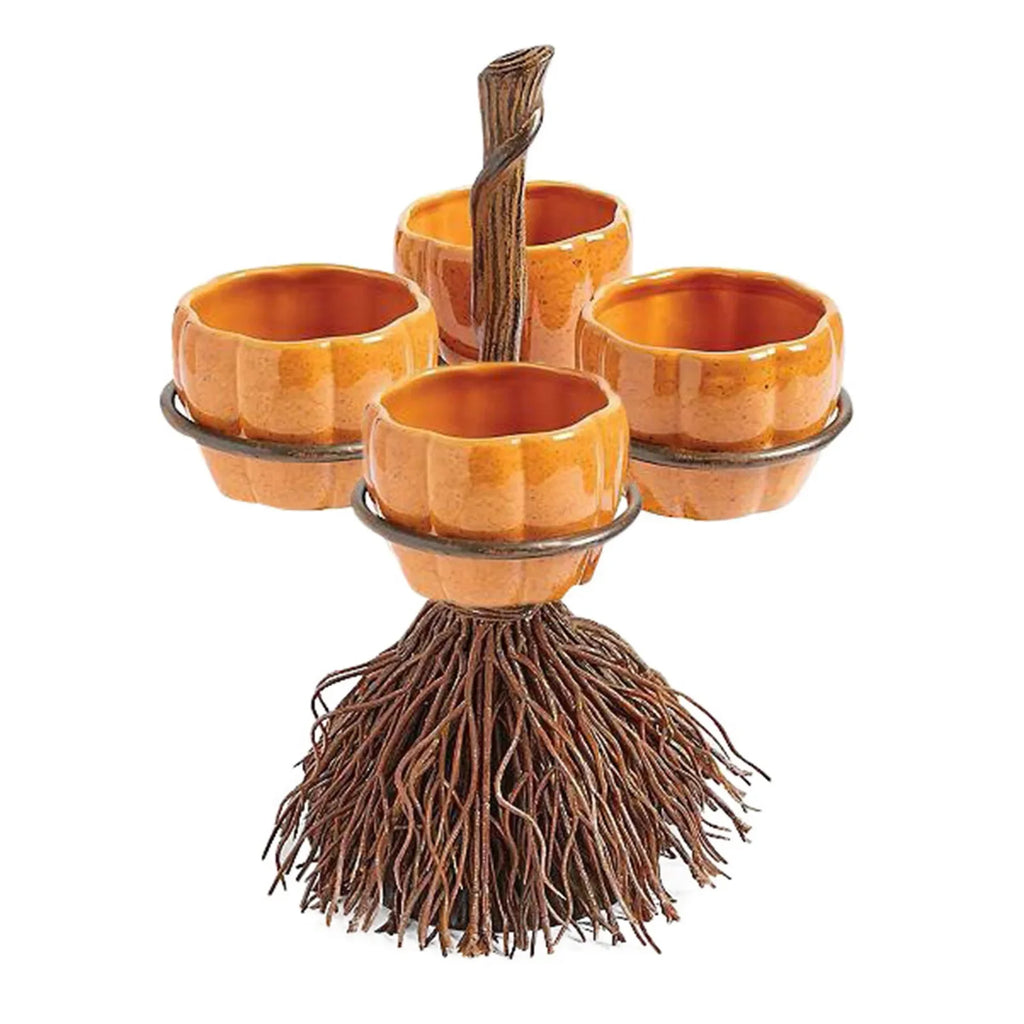 Halloween Pumpkin Snack Bowl Stand – Fall Party Serving Set Snack Serving Stand Nixie B One Size