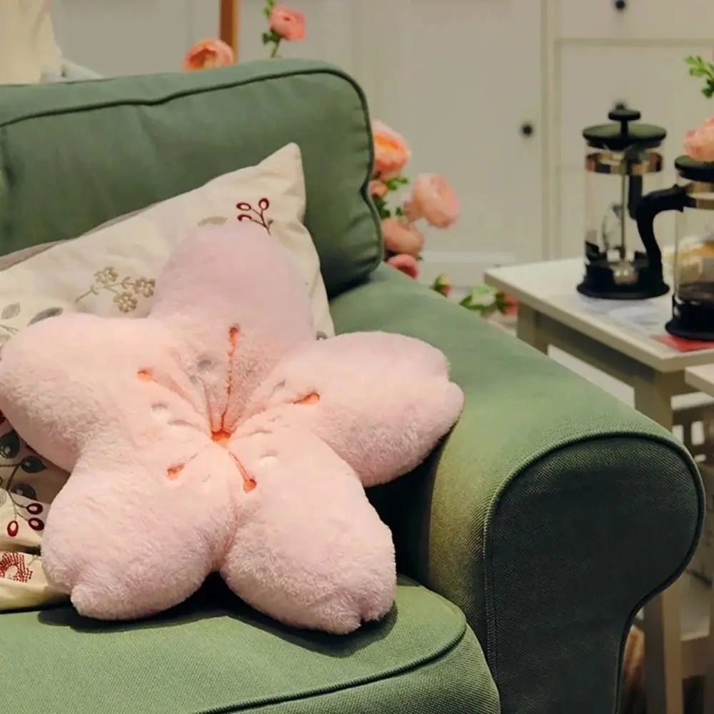 Kawaii Cherry Blossom Plush Pillow 45cm Pink Sakura Cushion Decorative Plush Pillow Nixie