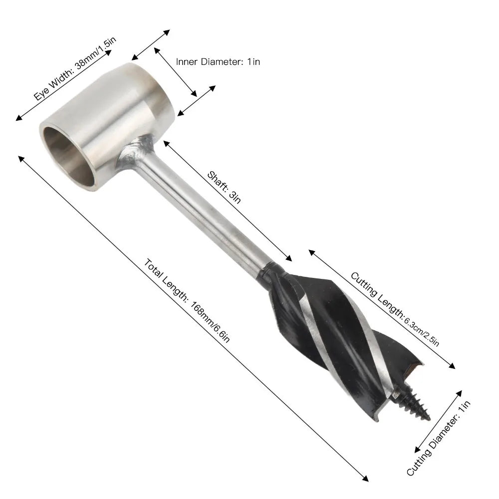 Hand Auger Wrench Stainless Steel Manual Wood Drill + Storage Bag Hand Auger Wrench Nixie