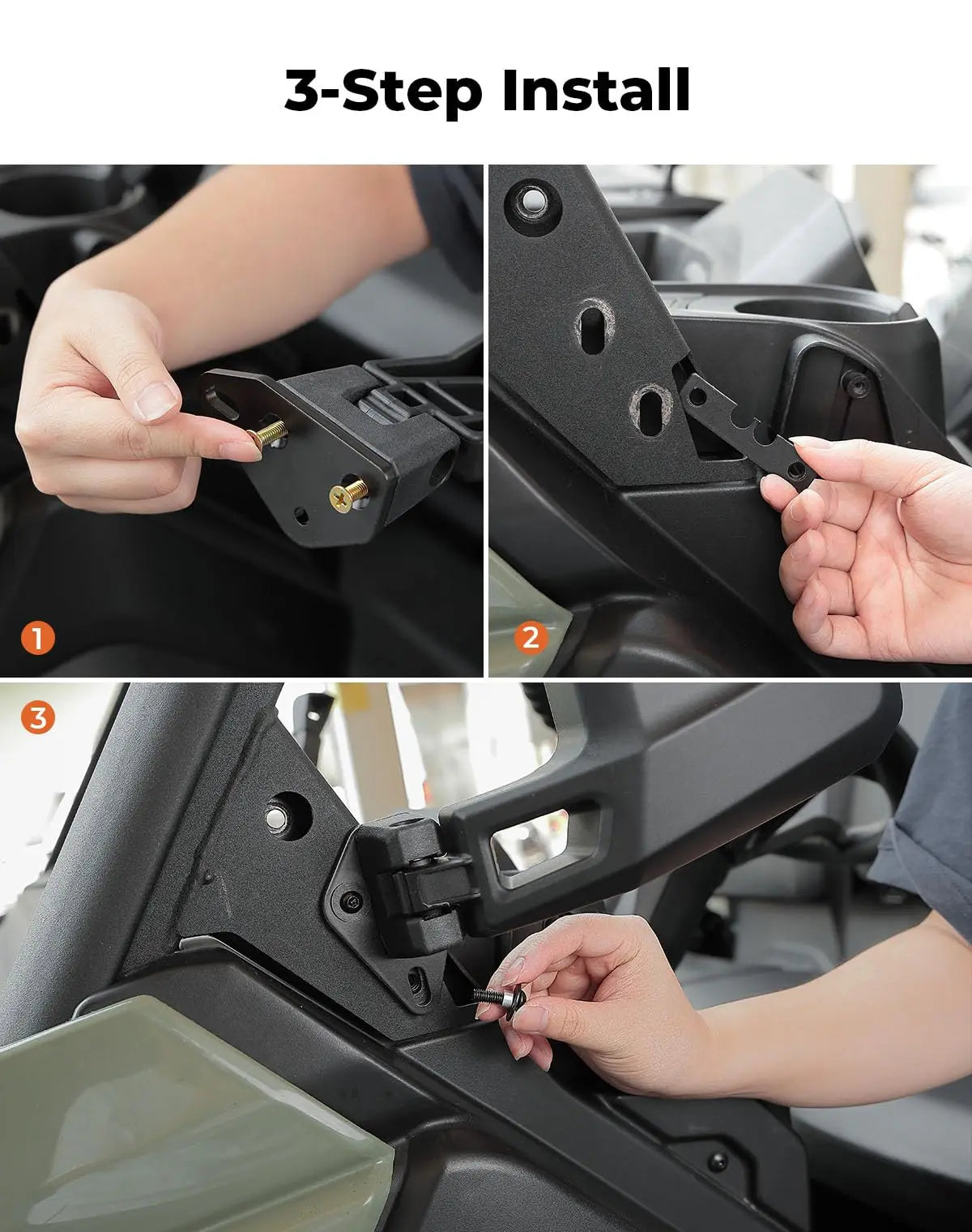 Wide Side Mirrors for Can-Am Defender HD5–HD11 2016-2026 | Foldable UTV Side Mirrors Nixie