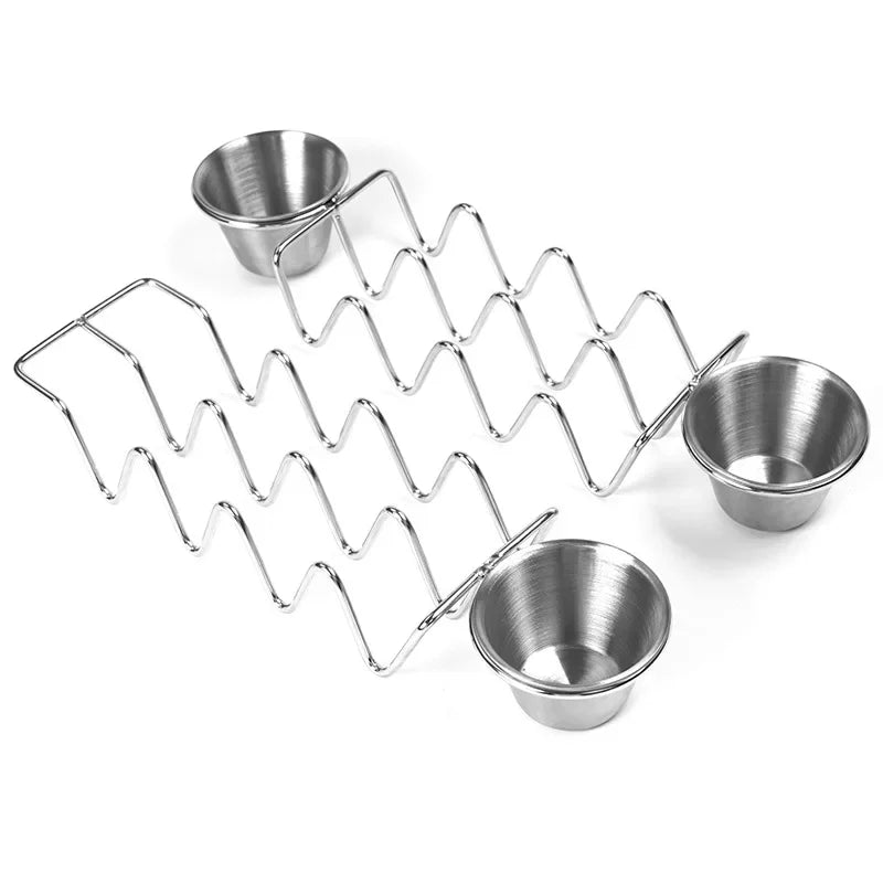 Stainless Steel Taco Holder Rack – Wave Shape Shell Stand