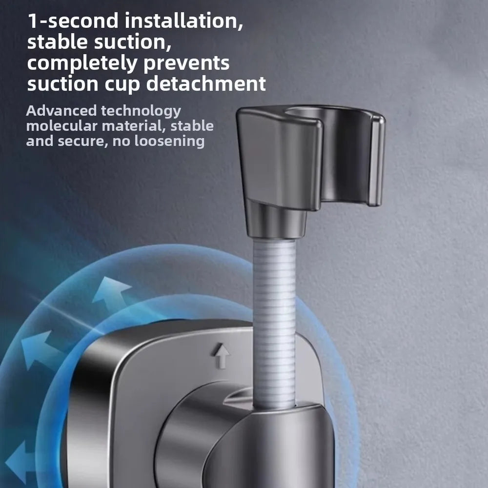 Suction Cup Shower Head Holder – Adjustable No-Drill Mount