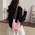 Korean Sequin Bucket Bag – Mini Crossbody Shoulder Bag Crossbody Shoulder Bag Nixie Pink