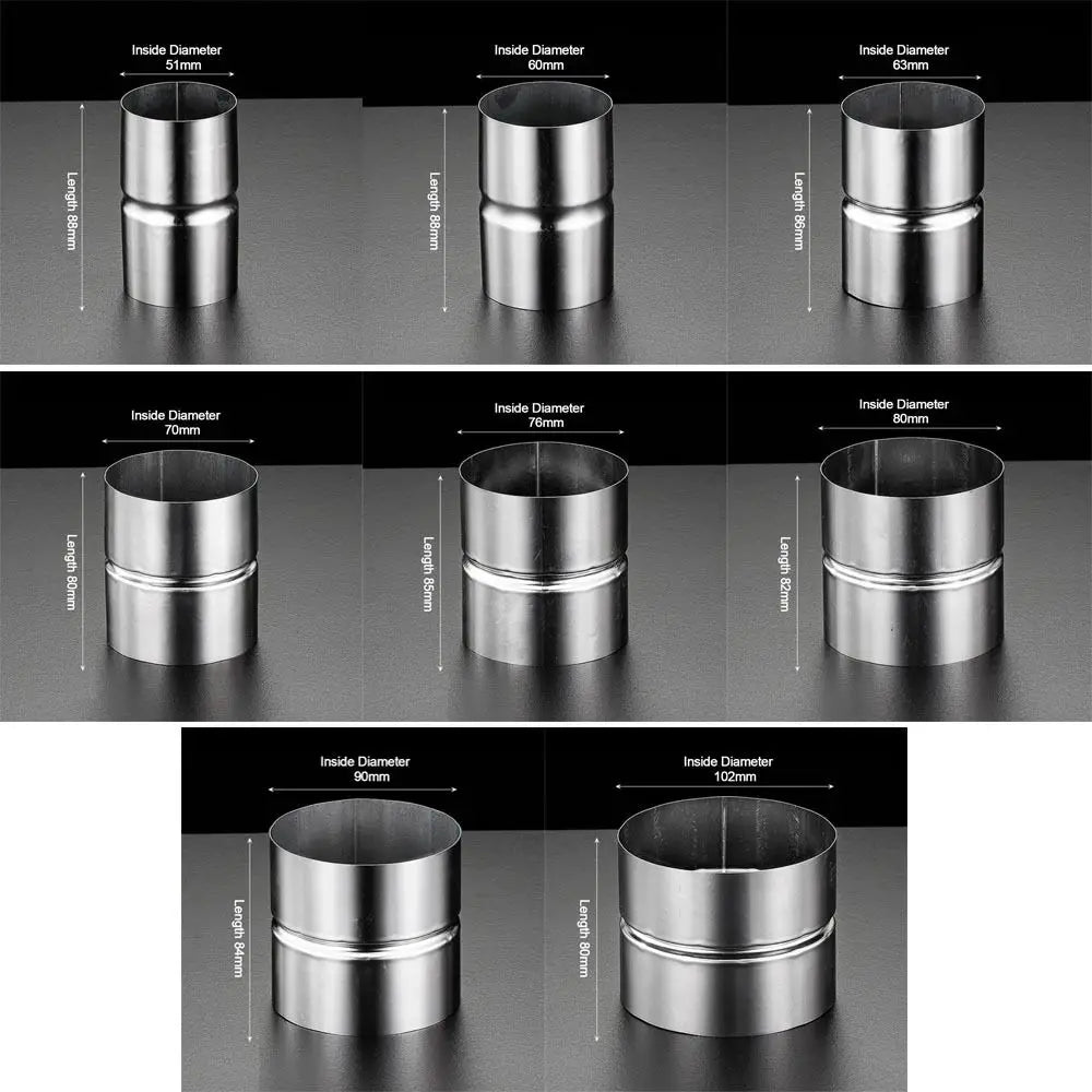 Stainless Steel Straight Pipe Joint Adapter 51mm–102mm