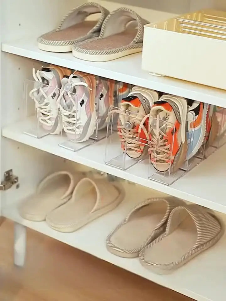 4-Panel Kids Shoe Rack – Wardrobe Partition Storage Organizer