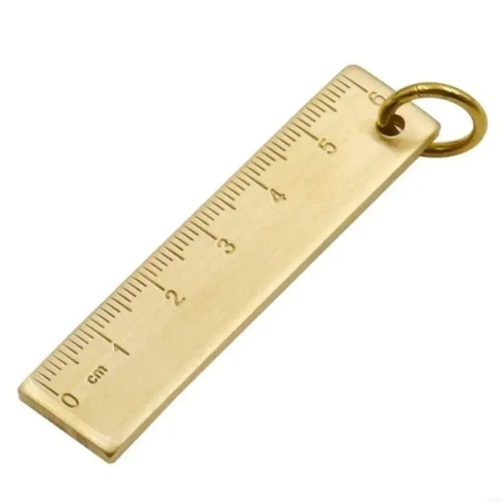 6cm Mini Brass Ruler Keychain – Compact Metal Pocket Ruler Ruler Keychain Nixie 1