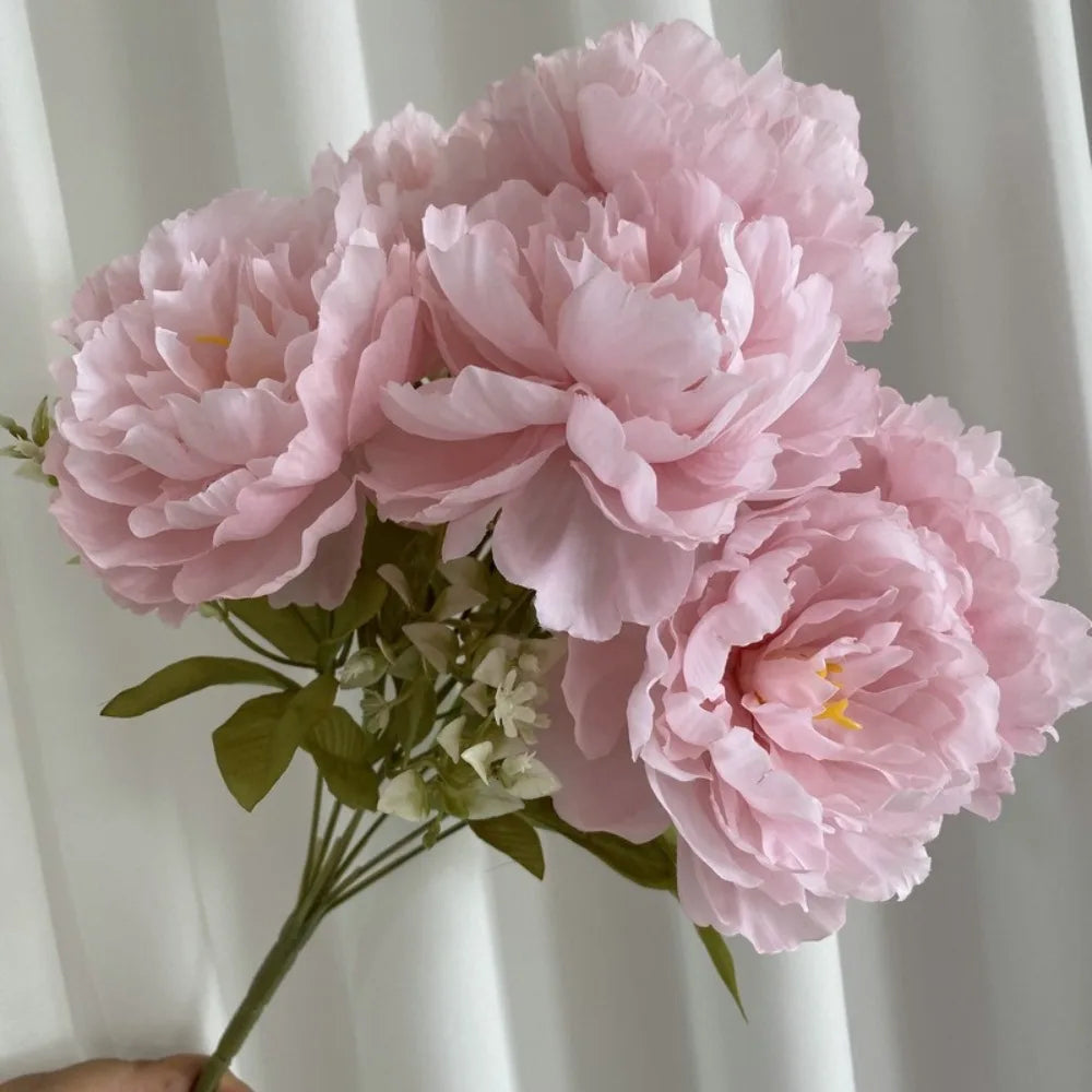 42CM Silk Peony Bouquet 7 Heads – Artificial Flowers for Decor