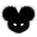 Faux Fur Mouse Mask – Halloween Carnival Costume Prop Costume Mask Nixie black