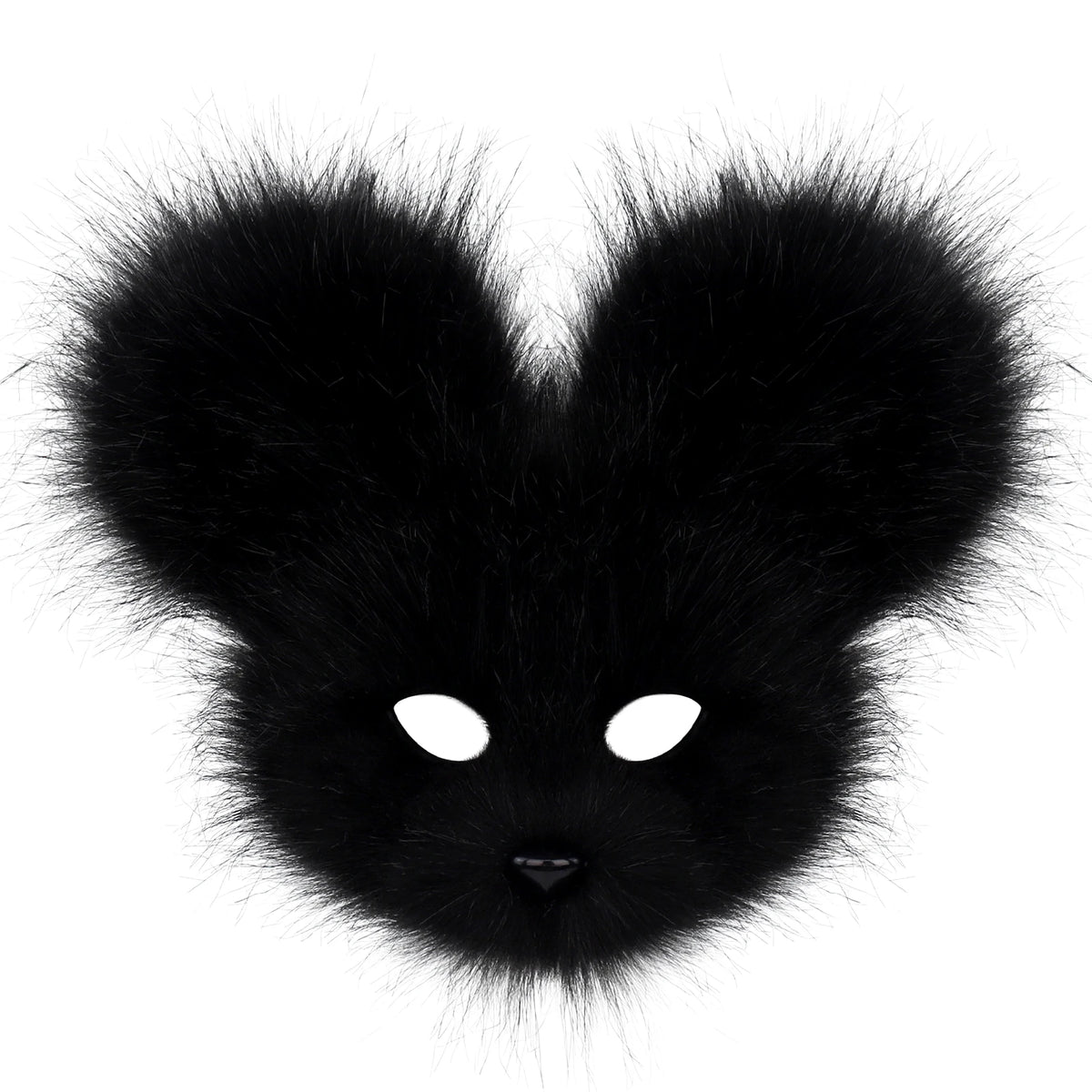 Faux Fur Mouse Mask – Halloween Carnival Costume Prop Costume Mask Nixie black